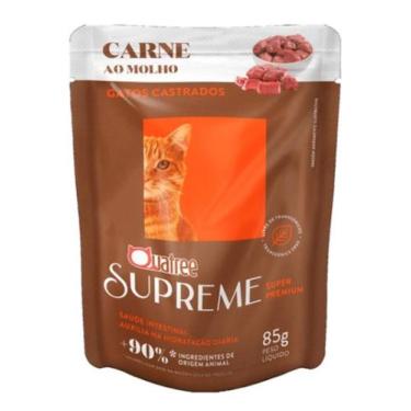 Imagem de Ração Úmida Quatree Supreme Gatos Castrados Sabor Carne Ao Molho Sachê