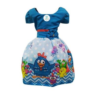 Imagem de Vestido Temático Galinha Pintadinha Azul - Tamanho PP (1 Ano) - PopKId