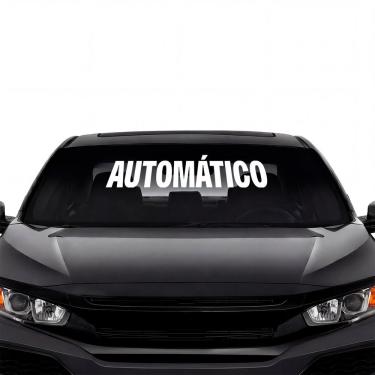 Imagem de Adesivo Automático Branco para Parabrisa Carro 75x15cm Vinil Automotivo Plotado Teu Adesivo