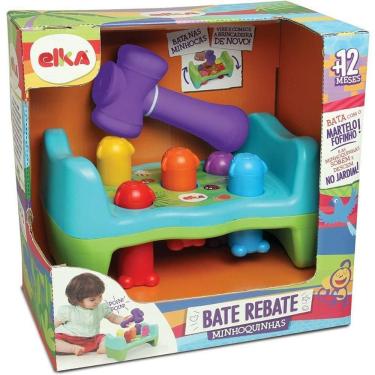 Imagem de Brinquedo Bate Rebate Minhoquinhas com Martelo para Bebês a Partir de 12 Meses Verde Elka