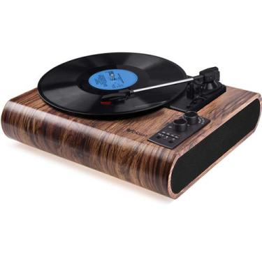 Imagem de Toca-discos popsky Bluetooth retrô 3 velocidades AM/FM
