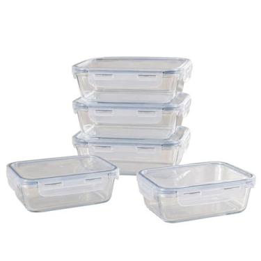 Imagem de Kit Pote Vidro Hermético 1040ml Organizador Forno e Frezeer - - LP HOU