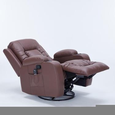 Imagem de Poltrona de Massagem Austin Reclinável com Aquecimento Pu Marrom Chocolate Gran Belo