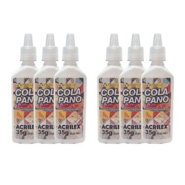 Imagem de Kit 6 cola pano 35g bisnaga  acrilex