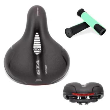 Imagem de Banco bike selim bicicleta conforto gel macio+manopla punho cor:manopl