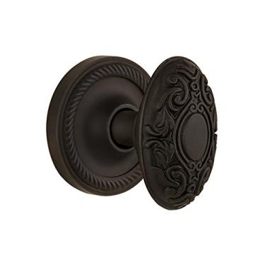 Imagem de Nostalgic Warehouse 702537 Roseta de corda com puxador vitoriano, manequim único, bronze polido a óleo