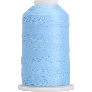 Imagem de Threadart Linha de bordado que brilha no escuro | Cones de 1000 m compatíveis com Brother Janome Pfaff Babylock Singer Bernina Husqvarna e a maioria das máquinas de bordado domésticas | Azul