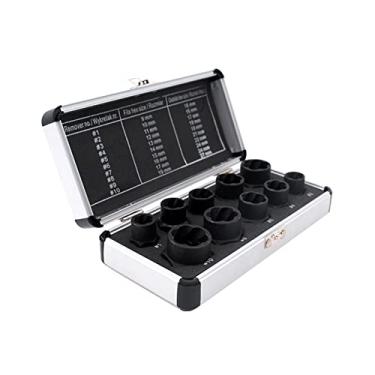 Imagem de Zwbfu Kit extrator de porca 11pcs extrator de parafuso removedor de parafuso danificado chave inglesa com caixa de armazenamento