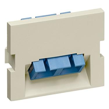 Imagem de (1.5-Units, Ivory) - Leviton 41294-2CI 1 Duplex SC, Zirconia Ceramic, Single Mode/Multi Mode, Blue 45 Degree exit, 1.5-Units High, Ivory