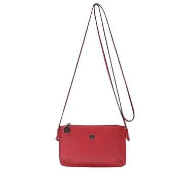 Imagem de Bolsa Feminina Couro Bovino Legítimo Transversal Zíper Mariart 200 (Amora)