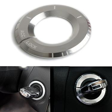 Imagem de Polarlander 1 peça de interruptor de ignição de carro capas decorativas chave orifício inicial anel adesivo para Benz A C E GLK GLA CLA AMG 2015 2016 Acessórios de carro prata