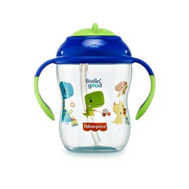 Imagem de Copo de Treinamento Com Canudo First 270ml Azul Fisher-Price