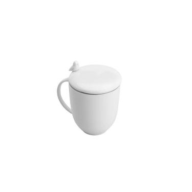 Imagem de Caneca Porcelana Wolff Infusor Com Tampa Birds Branco 350ml