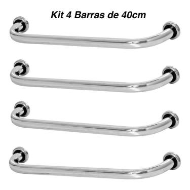 Imagem de Kit 4 Barras De Apoio 40cm De Idoso Para Banheiro
