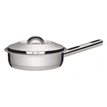 Imagem de Frigideira Aço Inox Com Tampa E Fundo Triplo 20 Cm De Diâmetro - Solar - Tramontina