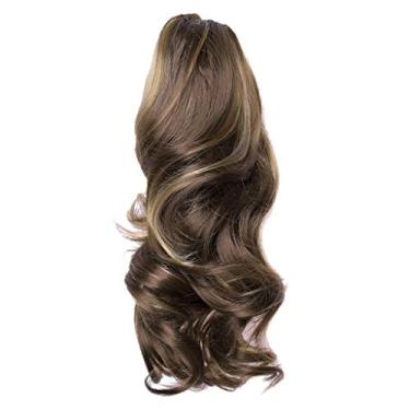 Imagem de LoveinDIY Grampo de rabo de cavalo ondulado longo de 39,86 cm em extensão de cabelo de mandíbula/garra - fibra sintética resistente ao calor - cores selecionadas - J
