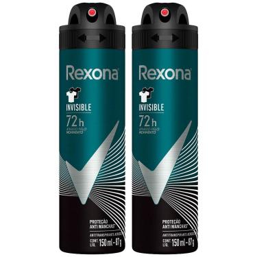 Imagem de Kit Antitranspirante Rexona Aerosol Invisible Men 150ml - 2 Unidades