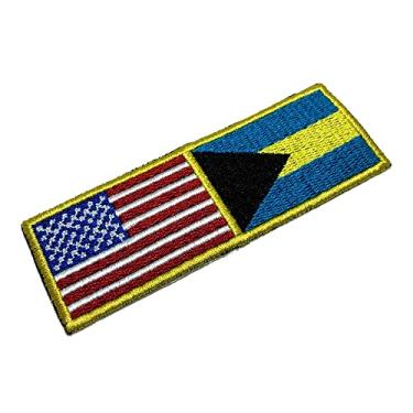 Imagem de BPUSBST001 Bandeira EUA Bahamas Patch Bordado Termo Adesivo