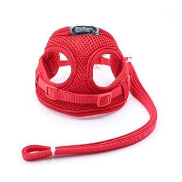 Imagem de PetPhindU Arreio para cães de malha de cor lisa respirável macio arnês com coleira para cães sem estrangulamento conjunto de coleira para cães ao ar livre