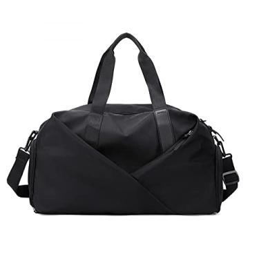 Imagem de Bolsa Mala Feminina Academia Esportiva Viagem Porta Tênis?pessoal Para Ótimo Para Ioga, Treino, Viagens, Atividades Esportivas (Preto)