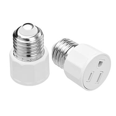 Imagem de Tingpai 2 PCS E26 E27 Adaptador de soquete de lâmpada 2 ou 3 pinos de saída CA pa soquete de lâmpada E27 Adaptador de suporte de lâmpada plugue dos EUA pa pátio galpão ga gem zém