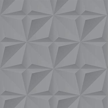 Imagem de Papel de Parede Adesivo Geométrico Efeito Gesso 3D Rolo 1m Diversas Cores Geométrico 3D:Cinza