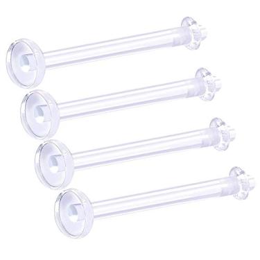 Imagem de 4 peças retentor acrílico flexível transparente calibre 14 5/8 16 mm Barbell Anéis Piercing Joia piercing mamilo silicone O-ring M3228