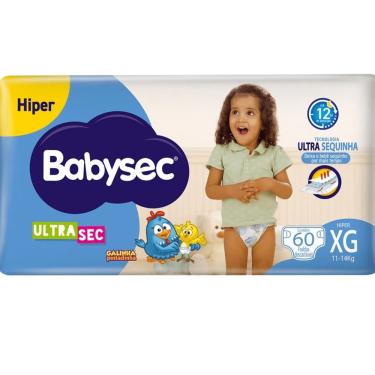 Imagem de Fralda Descartavél Babysec Ultra Hiper XG Com 60 Unidades