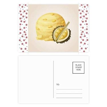 Imagem de Bola de sorvete amarela Durian picolés Natal flor postal celebração cartão postal bênção