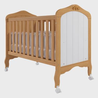 Imagem de Berço Americano que Vira Cama Harmonia Nature/Branco - Permóbili Baby 100% mdf