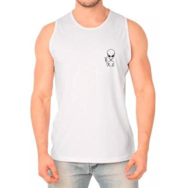 Imagem de Camiseta Regata Masculino Algodão Alien Paz E Amor Conforto - Ragor