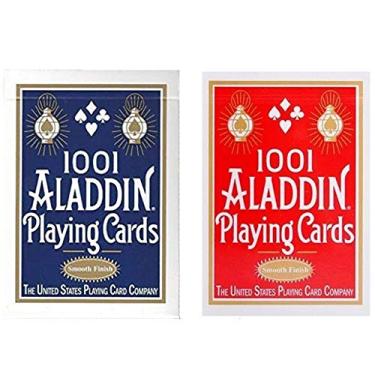 Imagem de Baralho Aladdin 1001 Standard Smooth Finish - Azul e Vermelho - Par