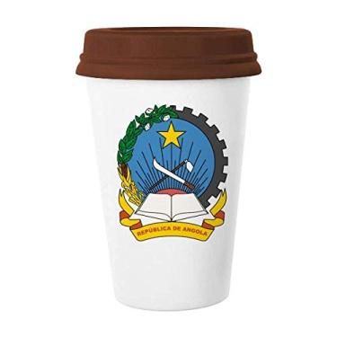 Imagem de Caneca de cerâmica com emblema nacional Luanda Angola Copo de café Copo de cerâmica