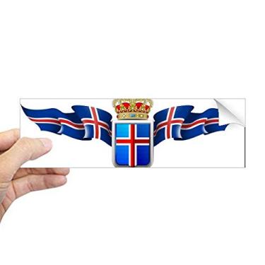 Imagem de DIYthinker Adesivo retangular com emblema nacional da Islândia com símbolo do país