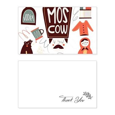 Imagem de Urso marrom Matreshkas Cultura Rússia Cartão de agradecimento Papel de aniversário Saudação Casamento Agradecimento