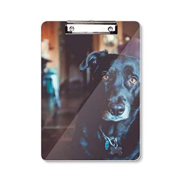 Imagem de Prancheta de imagem de animal de estimação para cachorro preto placa de suporte A4