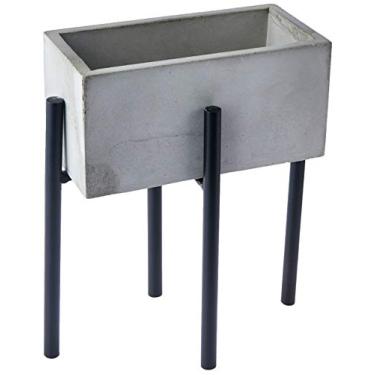 Imagem de Vaso Ret Cimento Base De Ferro Decorglass Multicolor