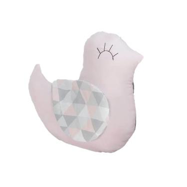 Imagem de Almofada Decorativa Enxoval Bebê Passarinho - Losango Rosa
