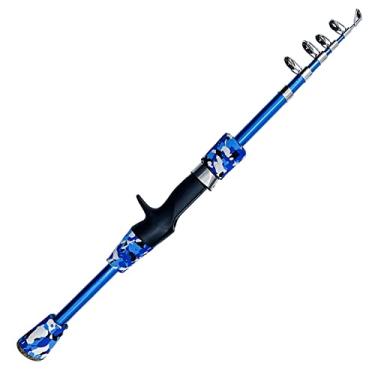 Imagem de Varas de Pesca Vara de Pesca Spinning Casting Fly Ultraleve Carpa Pesca Mão Isca Alimentador Engrenagem Camuflagem Mini Surf de Viagem 1,3 m 1,5 m 1,8 m Vara de Pesca Telescópica (Cor: Vara Fundida Azul, Tamanho: 1,5