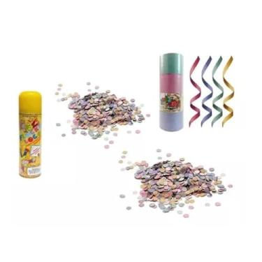 Imagem de Kit Carnaval 2un Confete +serpentina +tinta Cabelo +espuma
