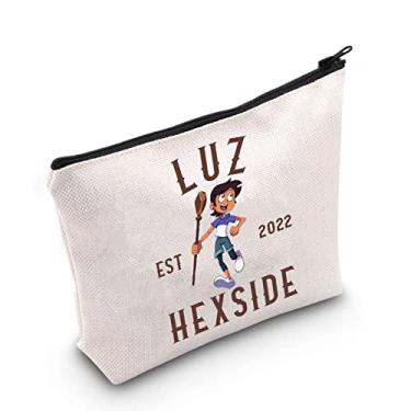 Imagem de MEIKIUP Bolsa de maquiagem inspirada na casa da coruja para presente de grupo de amigos da casa de coruja para fãs da casa de coruja bolsa de higiene pessoal Hexside School of Magic and Demonics, Bolsa LUZ, x:li> x:li>