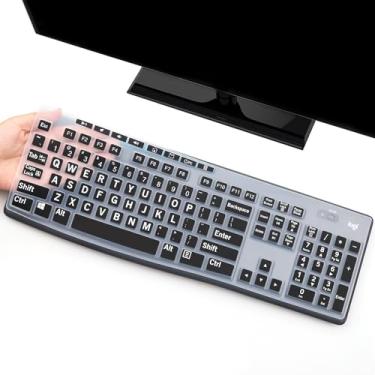 Imagem de Capa protetora de teclado com letras grandes para teclado Logitech MK295 MK275 MK270, Logitech K200 K260 K270 K275 K295 MK200 MK260 Ultra Thin Desktop PC Silicone Keyboard Cover