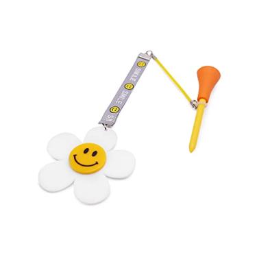 Imagem de Mini Momo Acessórios de cabide para camisetas de golfe - Presentes divertidos de golfe para golfista flor sorriso fofo pingente (flor sorridente - branco)