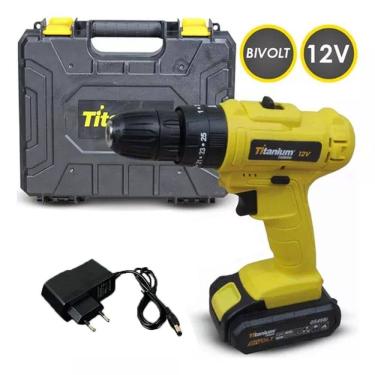 Imagem de Parafusadeira Furadeira 3/8`` Bivolt A Bateria 12V Titanium