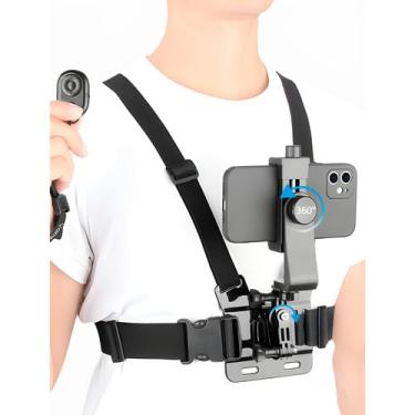 Imagem de Kit Suporte Peito Cinturão Compativel Celular Câmera Gopro Premiun