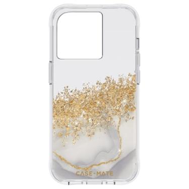 Imagem de Case-Mate Capa para iPhone 14 Pro – Karat Marble [proteção contra quedas de 3 metros] [compatível com carregamento sem fio] Capa luxuosa com lindo brilho brilhante para iPhone 14 Pro de 6,1 polegadas,