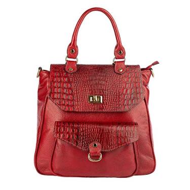 Imagem de Mochila feminina de couro Joanna - Vermelho