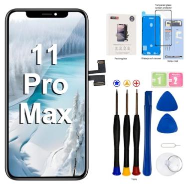 Imagem de EFAITHFIX Tela LCD de reposição para iPhone 11 Pro Max de 6,5 polegadas para montagem de tela digitalizador 3D com kit de ferramentas de reparo adesivo à prova d'água protetor de vidro temperado para A2161, A2220, A2218