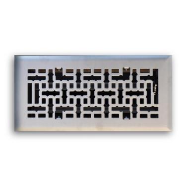 Imagem de Truaire C167-MSN 04 x 10 (medidas de abertura duta), grade decorativa de piso 10 x 25 cm, difusor de piso Contempo moderno, acabamento em níquel acetinado