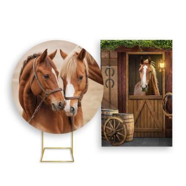 Imagem de Painel De Festa Redondo 1,50x1,50 + Painel Vertical 1,50x2,20 - Countr